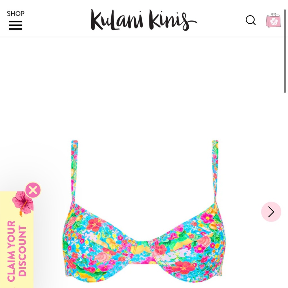 Ditzy Underwire Bra Bikini Top - Mermaid Garden